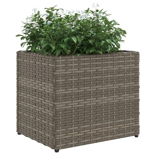 Plantekasse 36x30x32 cm polyrattan grå