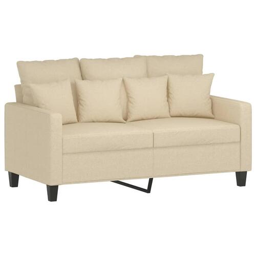 2 personers sofa med hynder stof cremefarvet