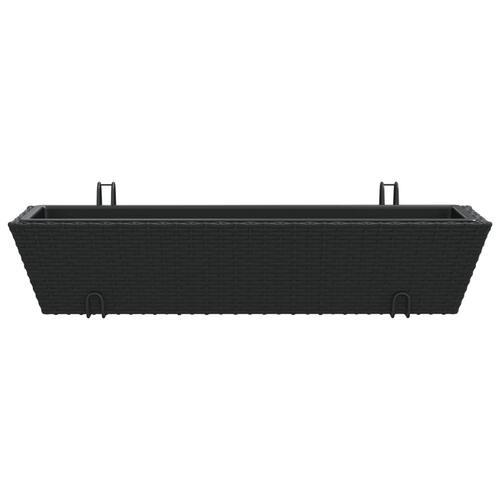 Plantekasser med kroge 2 stk. polyrattan sort