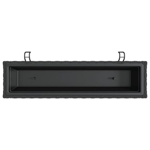 Plantekasser med kroge 2 stk. polyrattan sort