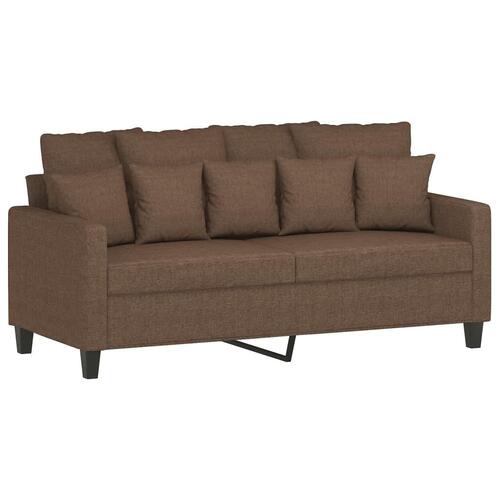 2 personers sofa med hynder stof brun