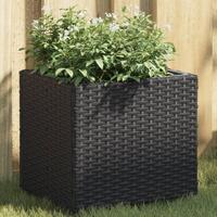 Plantekasse 36x30x32 cm polyrattan sort