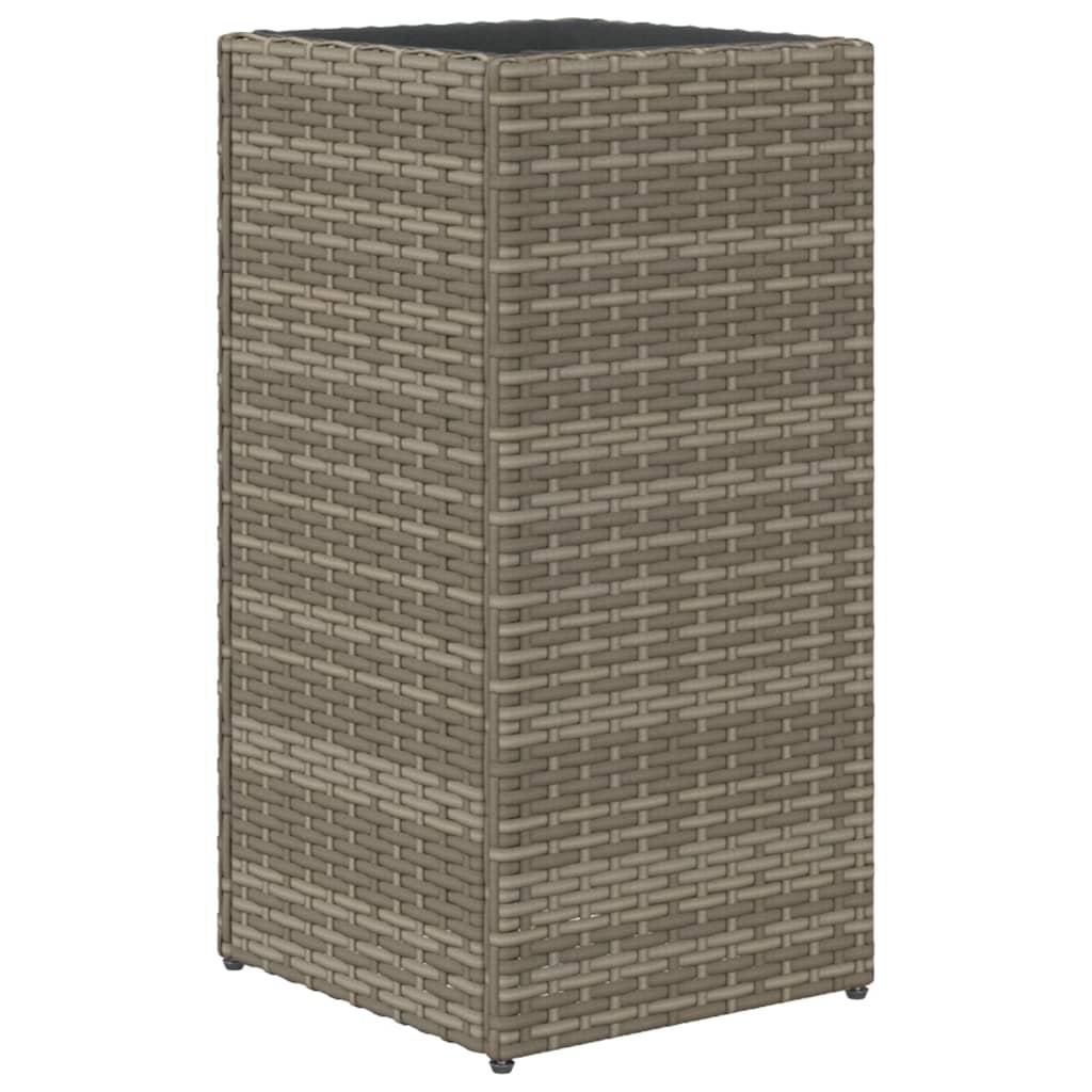 Plantekasse 30x30x60 cm polyrattan grå