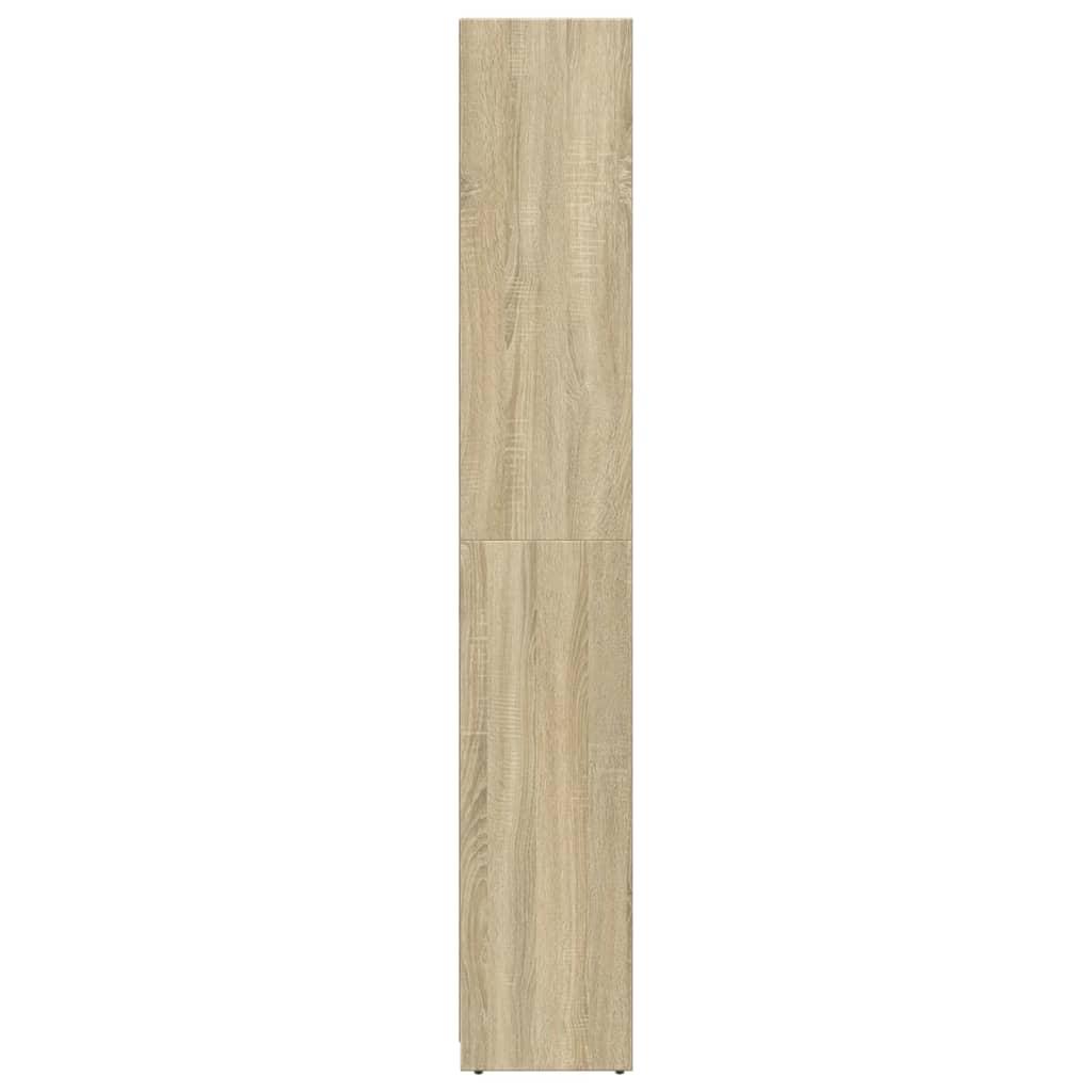 Badeværelsesskab 30x30x183,5 cm konstrueret træ sonoma-eg