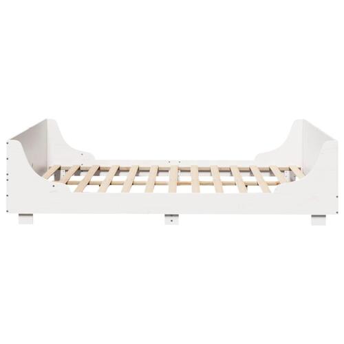 Sengeramme uden madras 150x200 cm massivt fyrretræ hvid