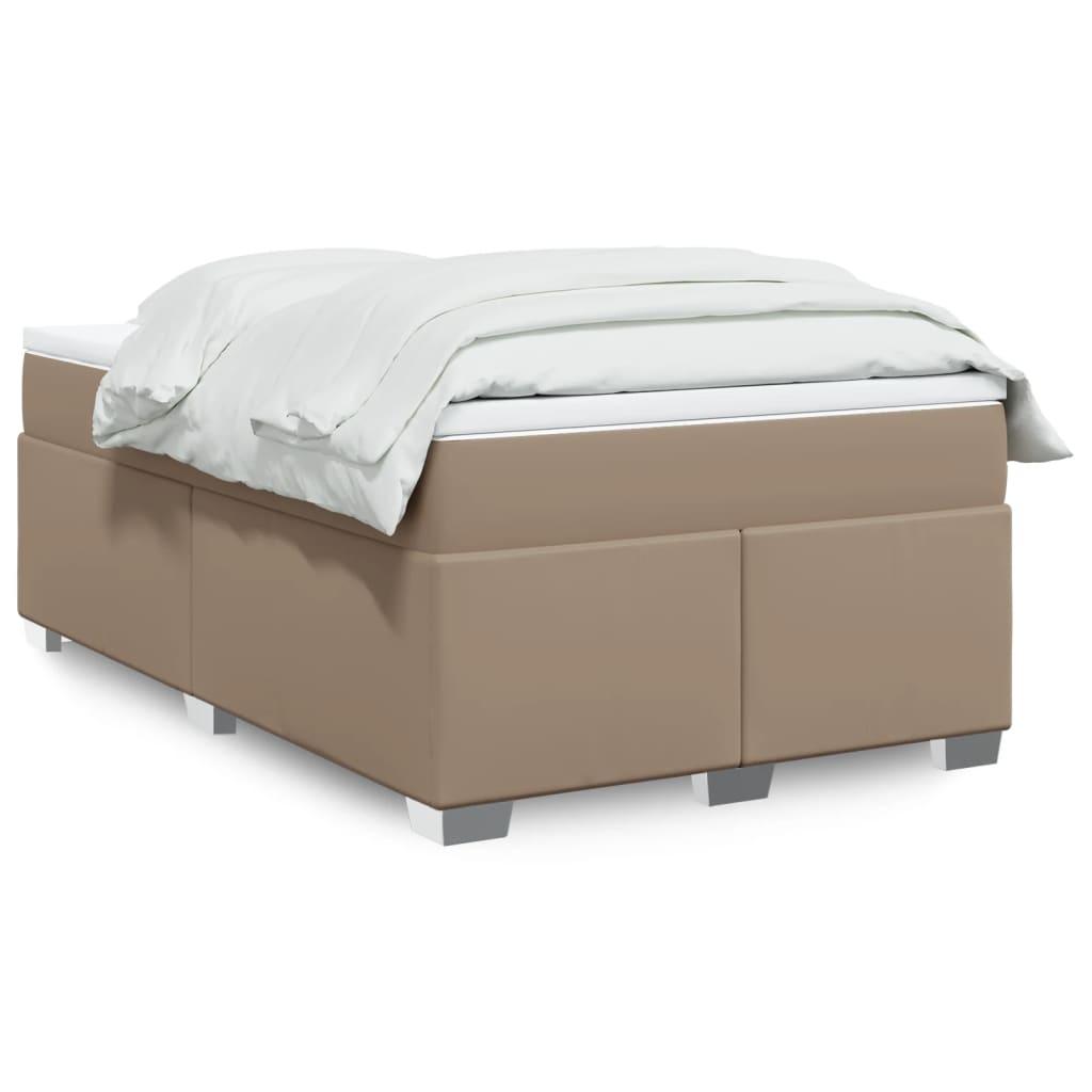 Kontinentalseng 120x200 cm kunstlæder cappuccinofarvet billede