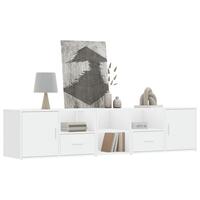 Hjørneskab 200x40x45 cm konstrueret træ hvid