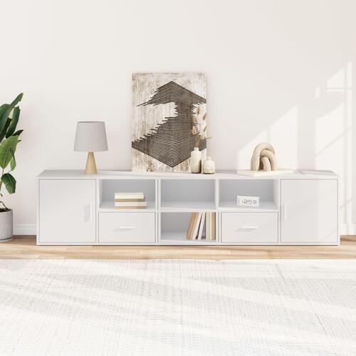 Hjørneskab 200x40x45 cm konstrueret træ hvid