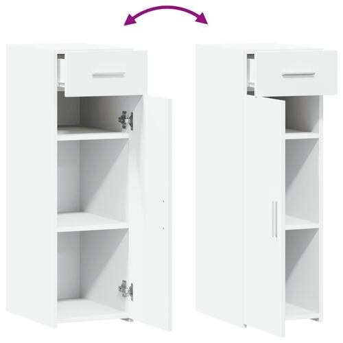 Reol 30x42,5x93 cm konstrueret træ hvid