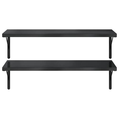 Væghylder 2 stk. 100x40 cm rustfrit stål sort
