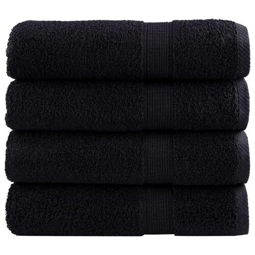 Badehåndklæder 4 stk. Premium 70x140 cm 100 % bomuld sort