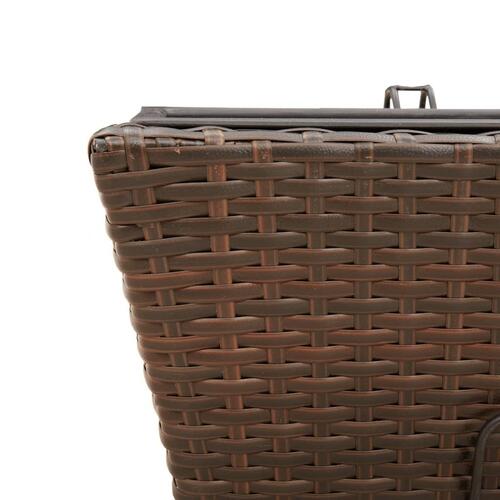 Plantekasser med kroge 2 stk. polyrattan brun