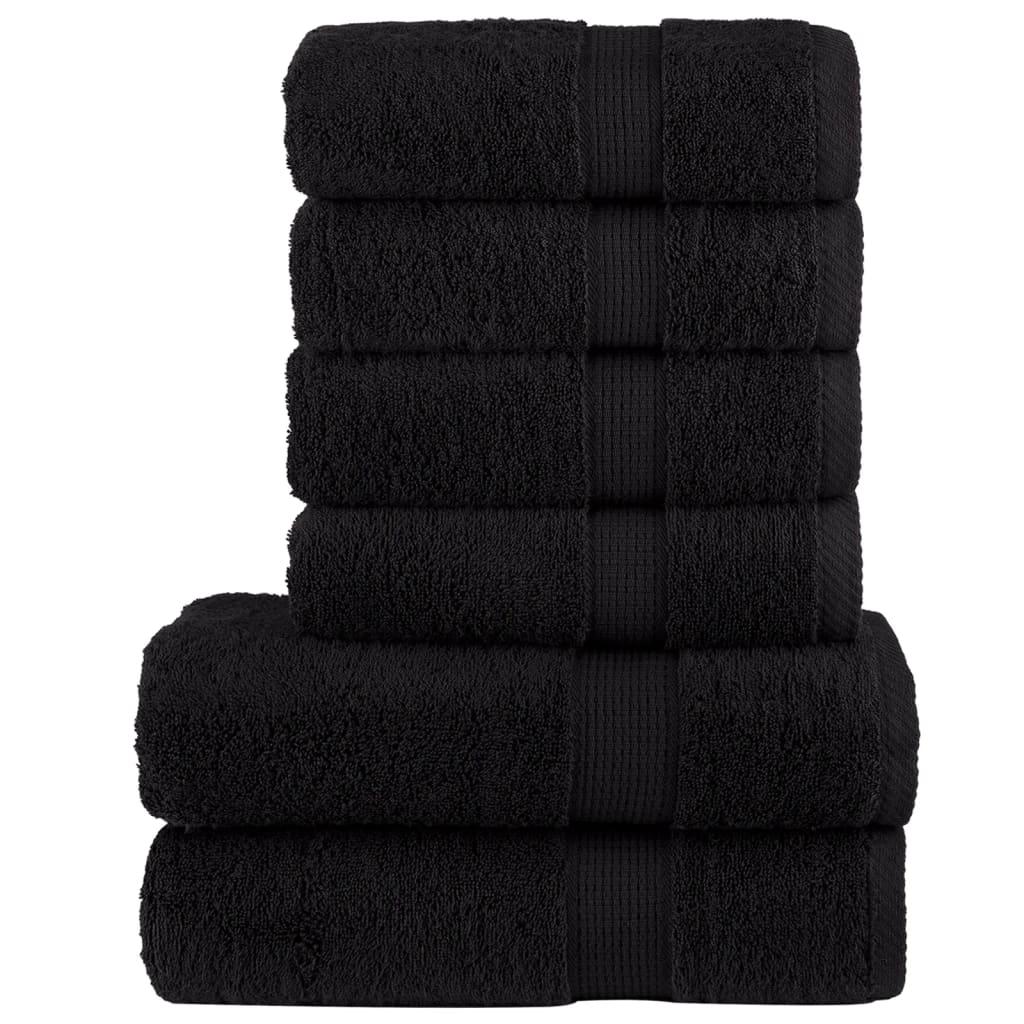 Håndklæder 6 stk. Premium SOLUND 600 g/m2 sort