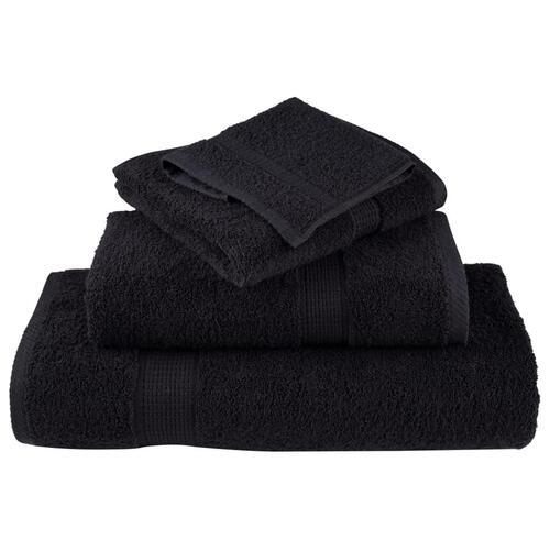 Håndklæder 6 stk. Premium 600 g/m2 100 % bomuld sort