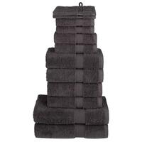 Håndklæder 12 stk. Premium 600 g/m2 100 % bomuld antracit