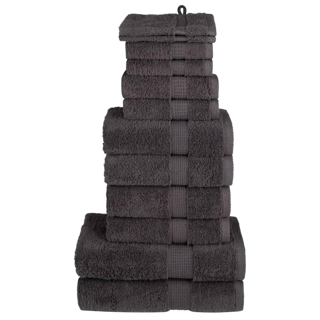 Håndklæder 12 stk. Premium SOLUND 600 g/m2 antracit