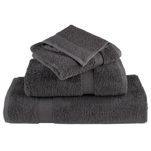 Håndklæder 12 stk. Premium 600 g/m2 100 % bomuld antracit