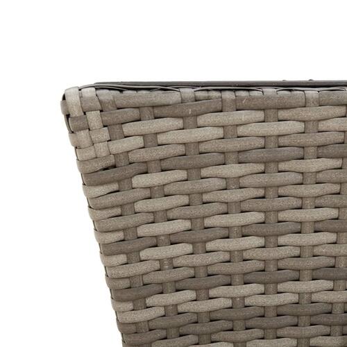 Plantekasser med kroge 2 stk. polyrattan grå