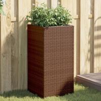 Plantekasse 40x40x80 cm polyrattan brun