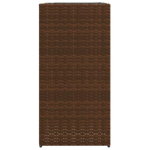 Plantekasse 40x40x80 cm polyrattan brun