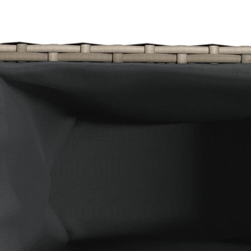 Plantekasse med 2 krukker 90x20x40 cm polyrattan brun