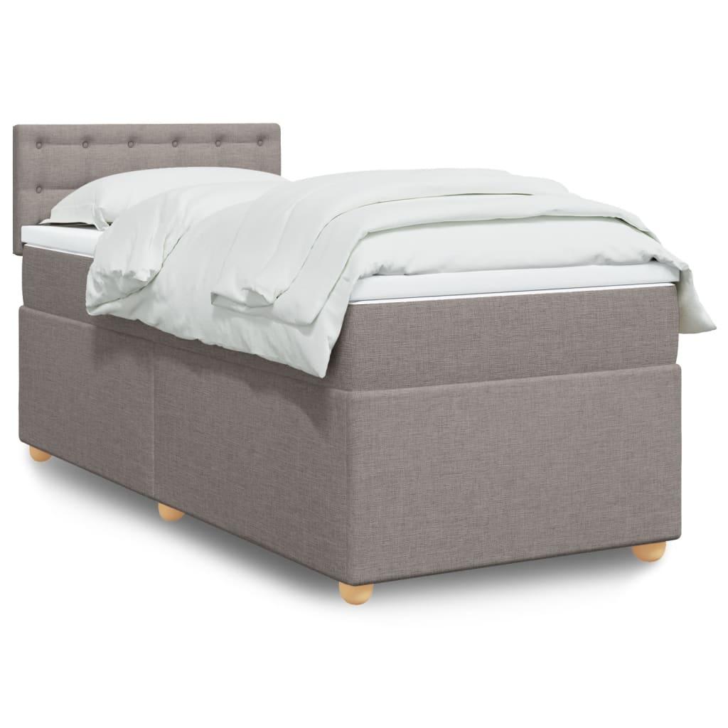 Kontinentalseng med madras 90x190 cm stof gråbrun billede