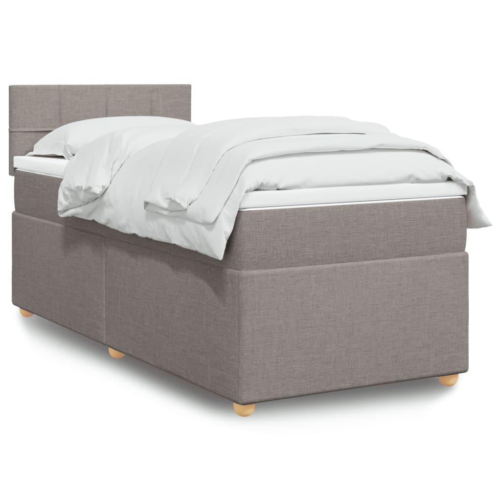 Kontinentalseng med madras 90x190 cm stof gråbrun billede