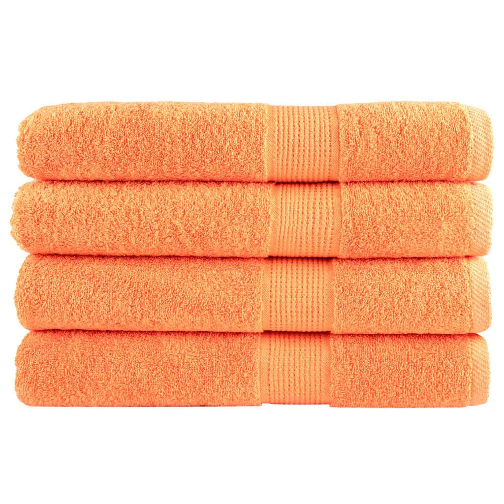 Håndklæder 4 stk. Premium 100x200 cm 100 % bomuld orange