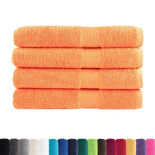 Håndklæder 4 stk. Premium 100x200 cm 100 % bomuld orange