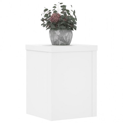 Plantestativer sæt med 2 - 15×15×20 cm i hvidt konstrueret træ