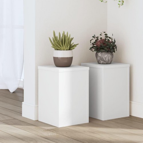 Plantestativer - 2 stk. hvide 20×20×30 cm i konstrueret træ