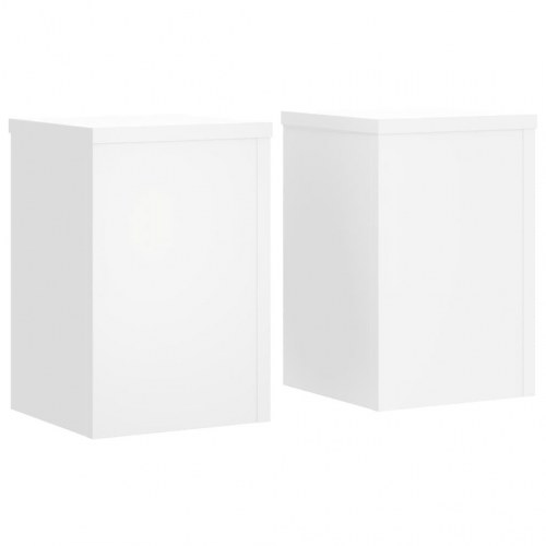 Plantestativer - 2 stk. hvide 20×20×30 cm i konstrueret træ