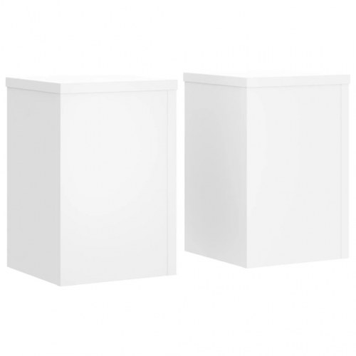 Plantestativer sæt á 2 - 25 × 25 × 35 cm - hvidt konstrueret træ