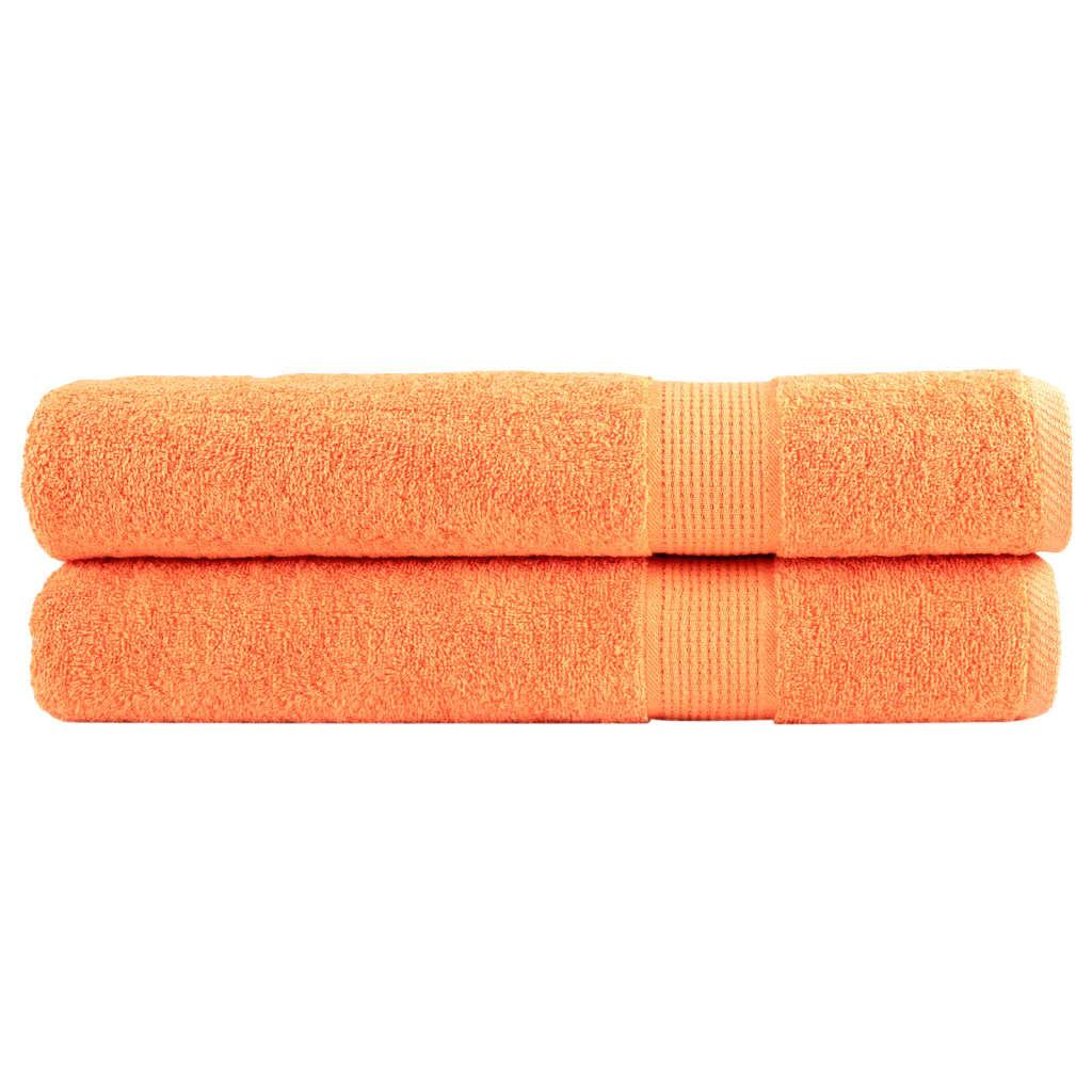Badehåndklæder Solund Premium 600 G/M2 Grøn Orange - 2 / 80 x 200 cm