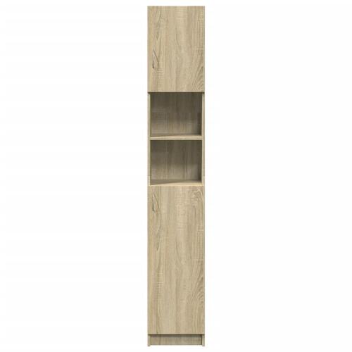 Badeværelsesskab 32x25,5x190 cm konstrueret træ sonoma-eg