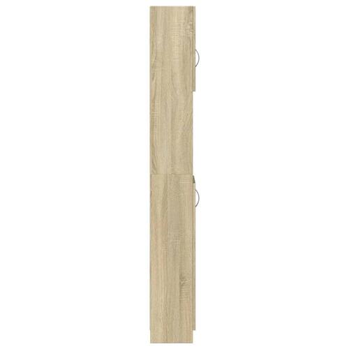 Badeværelsesskab 32x25,5x190 cm konstrueret træ sonoma-eg