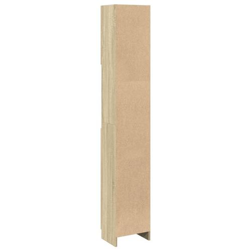 Badeværelsesskab 32x25,5x190 cm konstrueret træ sonoma-eg