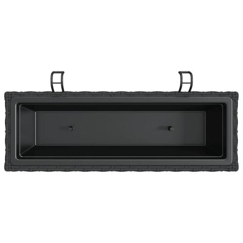 Plantekasser med kroge 2 stk. polyrattan sort