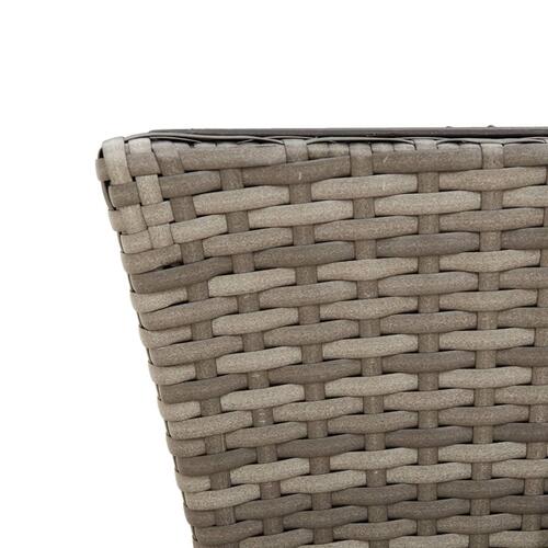 Plantekasser med kroge 2 stk. polyrattan grå