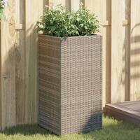 Plantekasse 40x40x80 cm polyrattan grå