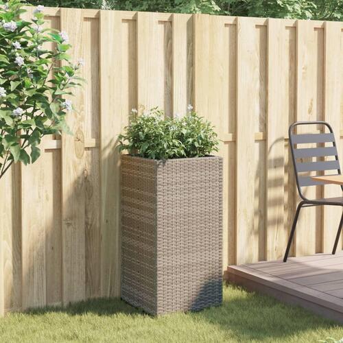Plantekasse 40x40x80 cm polyrattan grå