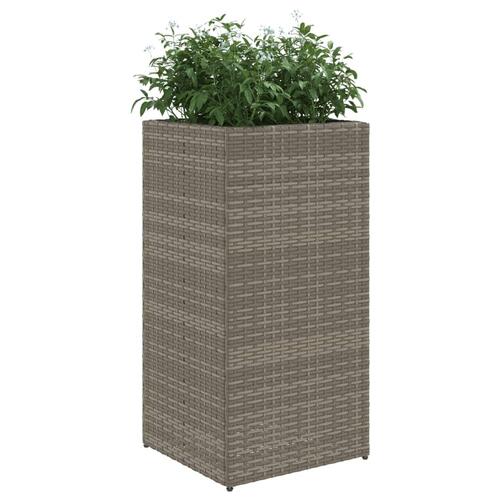 Plantekasse 40x40x80 cm polyrattan grå