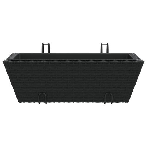 Plantekasser med kroge 2 stk. polyrattan sort