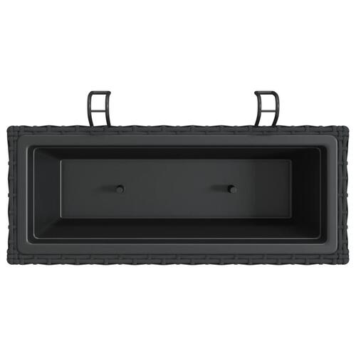 Plantekasser med kroge 2 stk. polyrattan sort
