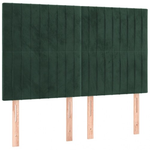 Kontinentalseng med madras 140x200 cm - fløjl, mørkegrøn