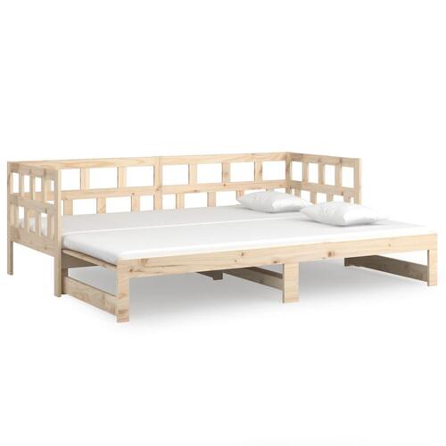 Daybed med udtræk 2x(90x200) cm massivt fyrretræ