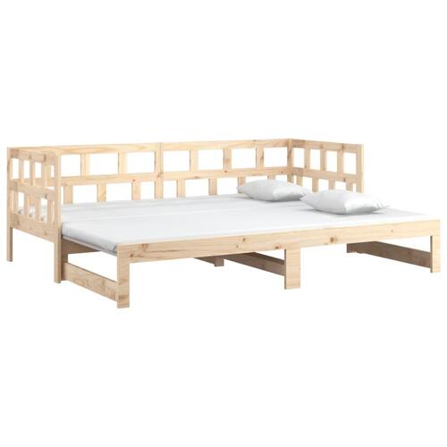 Daybed med udtræk 2x(90x200) cm massivt fyrretræ