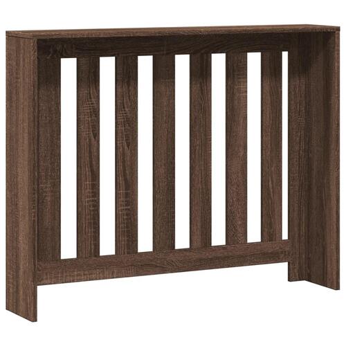 Radiatorskjuler 104x20x82 cm konstrueret træ brun egetræ