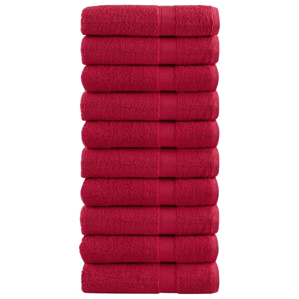 Håndklæder SOLUND 10 stk. Premium 70x140 cm 600 g/m2 rød