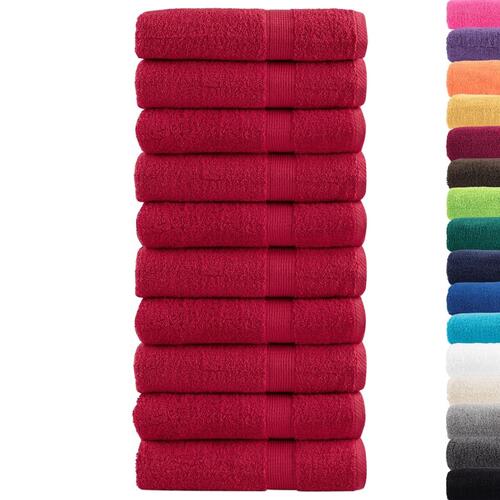 Håndklæder SOLUND 10 stk. Premium 70x140 cm 600 g/m2 rød